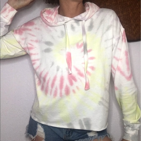 🍭FULL TILT tye-dye crop cotton hoodie - Picture 2 of 6